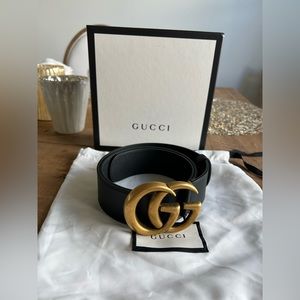 Gucci GG Marmont wide leather belt double “Like New” size 80
